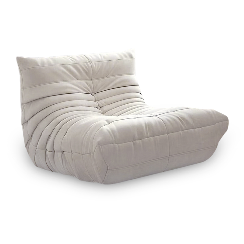 Fireside Togo Chair Chaise Lounge Lazy  sofa for Living Room, Bedroom, Salon, Office, with white Fabric Cover