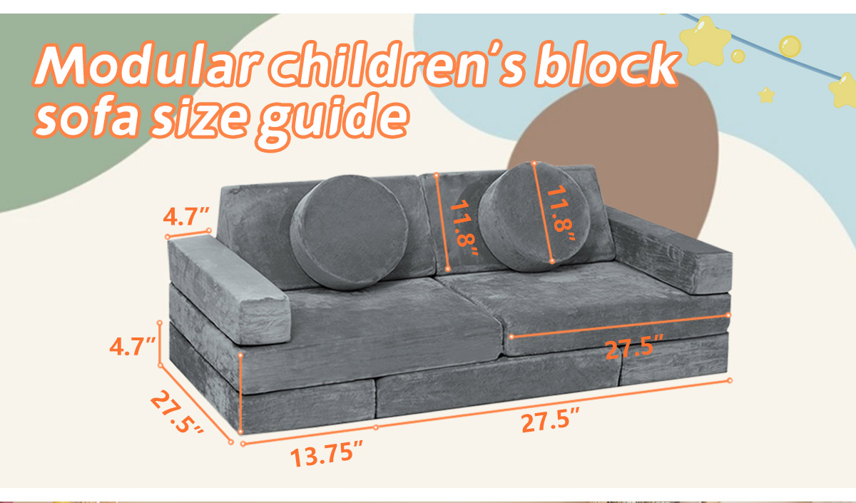 Kids Modular Foam Block Sofa size Kids Modular Foam Block Sofa size
