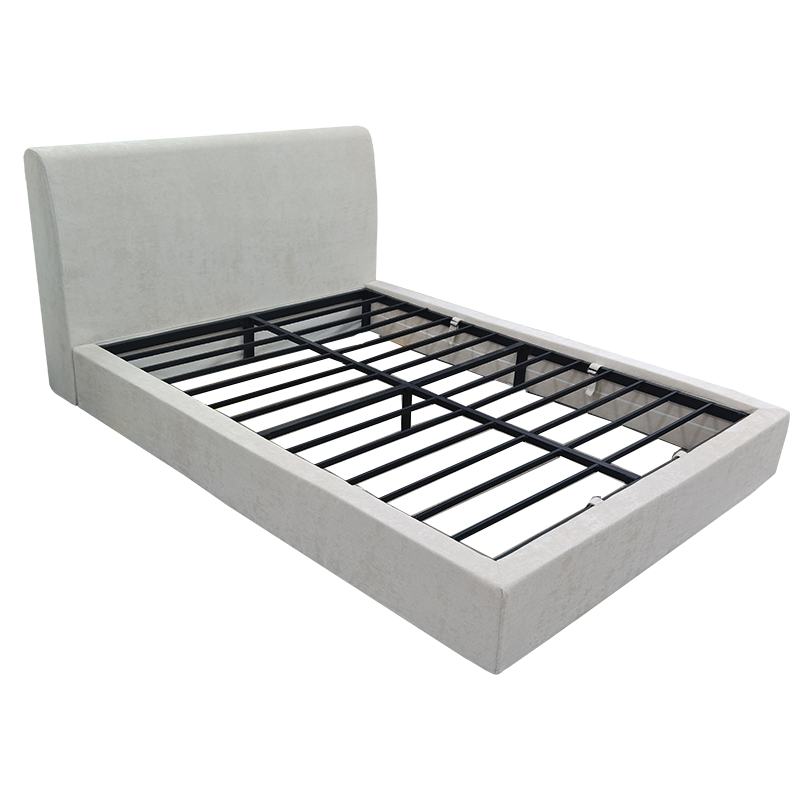 Modern Upholstered Bed Frame with BS Flame - Retardant Chenille Fabric