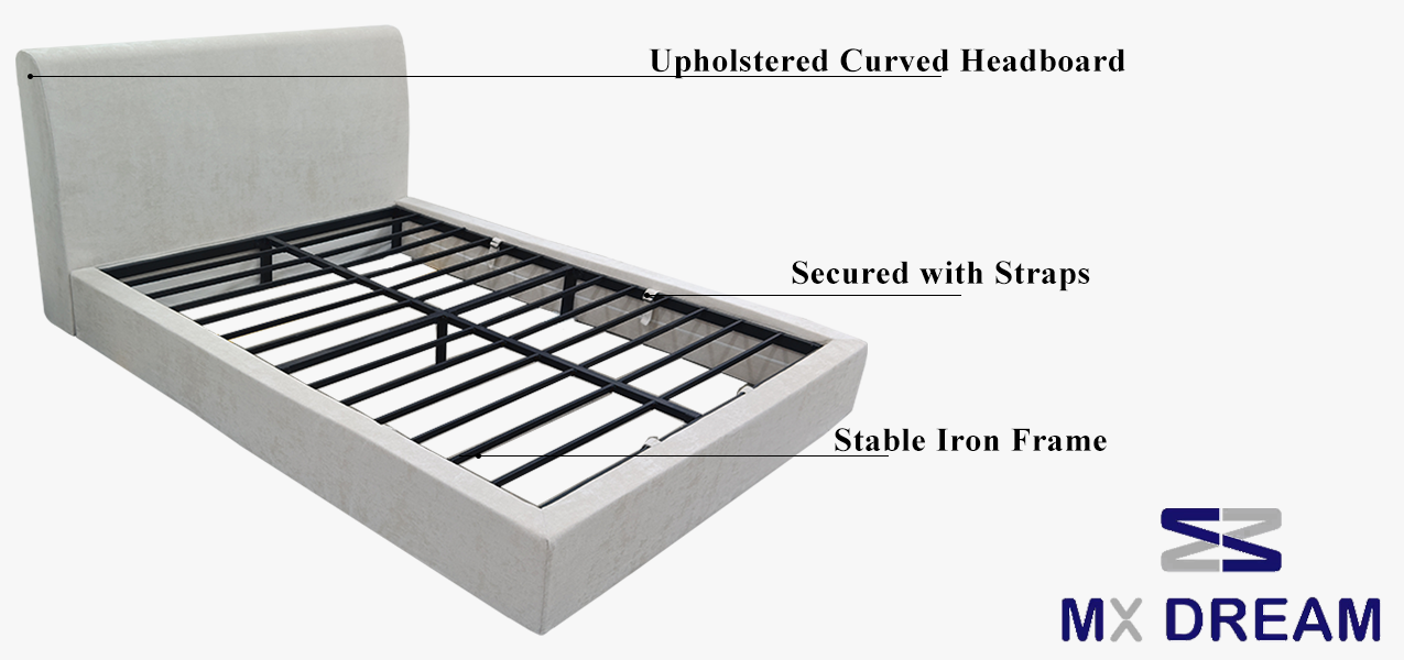 mx-dream Modern Upholstered Bed Frame with BS Flame - Retardant Chenille Fabric bedroom mx-dream Modern Upholstered Bed Frame with BS Flame - Retardant Chenille Fabric bedroom