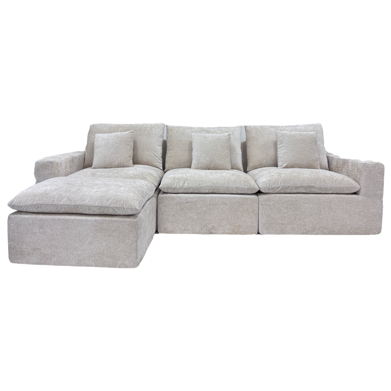 Custom - Fit Modular Sectional Sofa with Chaise - Plush Upholstered, B2B for Hospitality & Offices