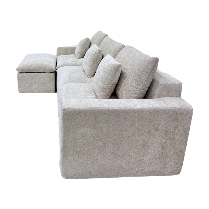 Custom - Fit Modular Sectional Sofa with Chaise - Plush Upholstered, B2B for Hospitality & Offices