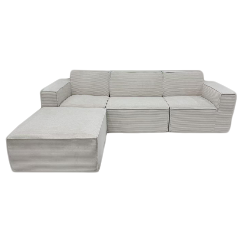 Wholesale Modular U - Shaped Sectional Sofa - Corduroy, 4 - Seat with Ottomans (No Assembly)