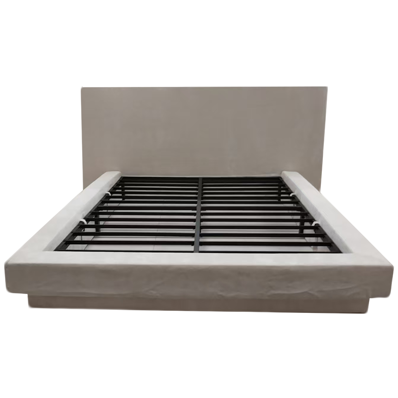 Light Gray Upholstered Platform Bed Frame with Headboard for Bedroom | 2025 New, Sturdy Slat Support & Modern Design