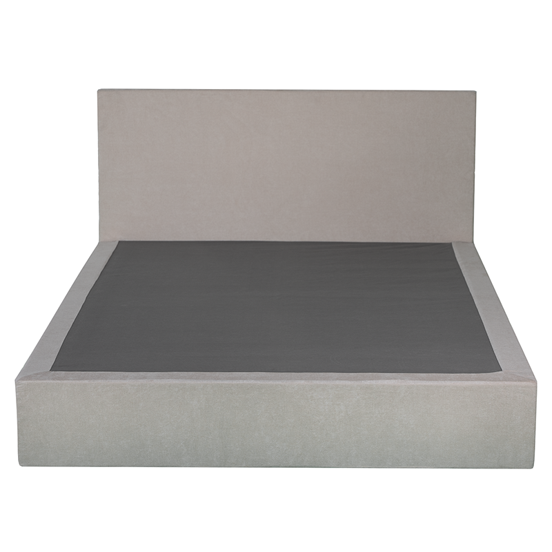 Light Gray Velvet Upholstered Platform Bed with Headboard for Bedroom | Stain - Resistant, Sturdy Slat Support & Contemporary Look