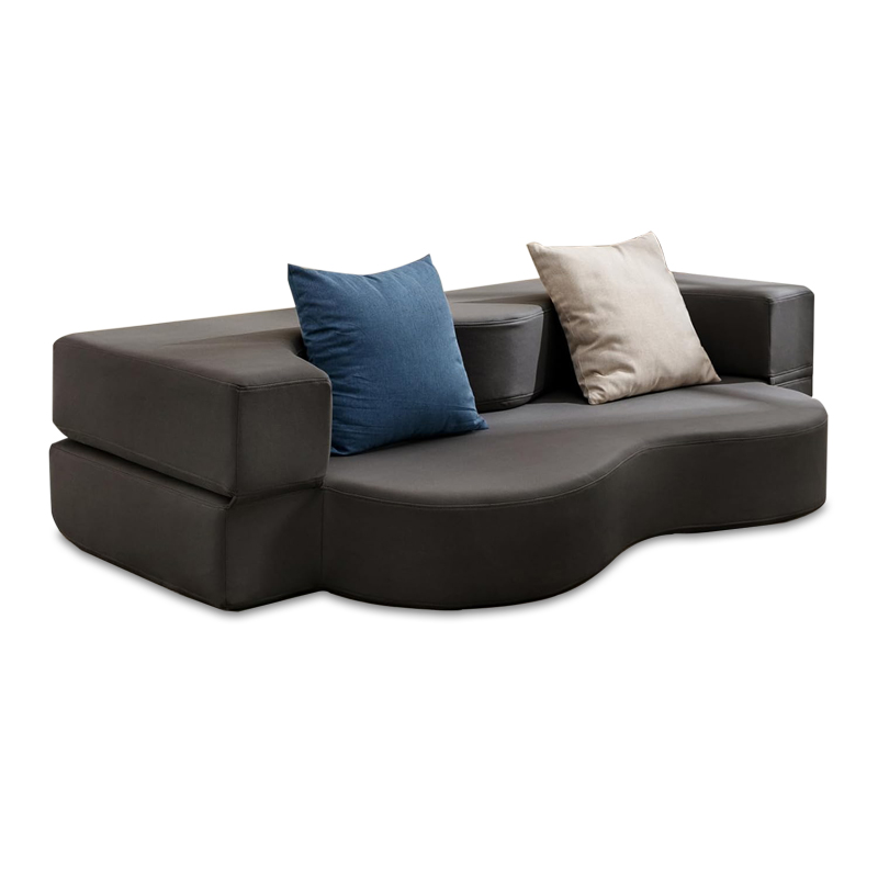 3-in-1 Folding Bed with Memory Foam,Convertible Floor Sofa for 300sqft Studios, Guest Rooms & RV Living,Dark Gray