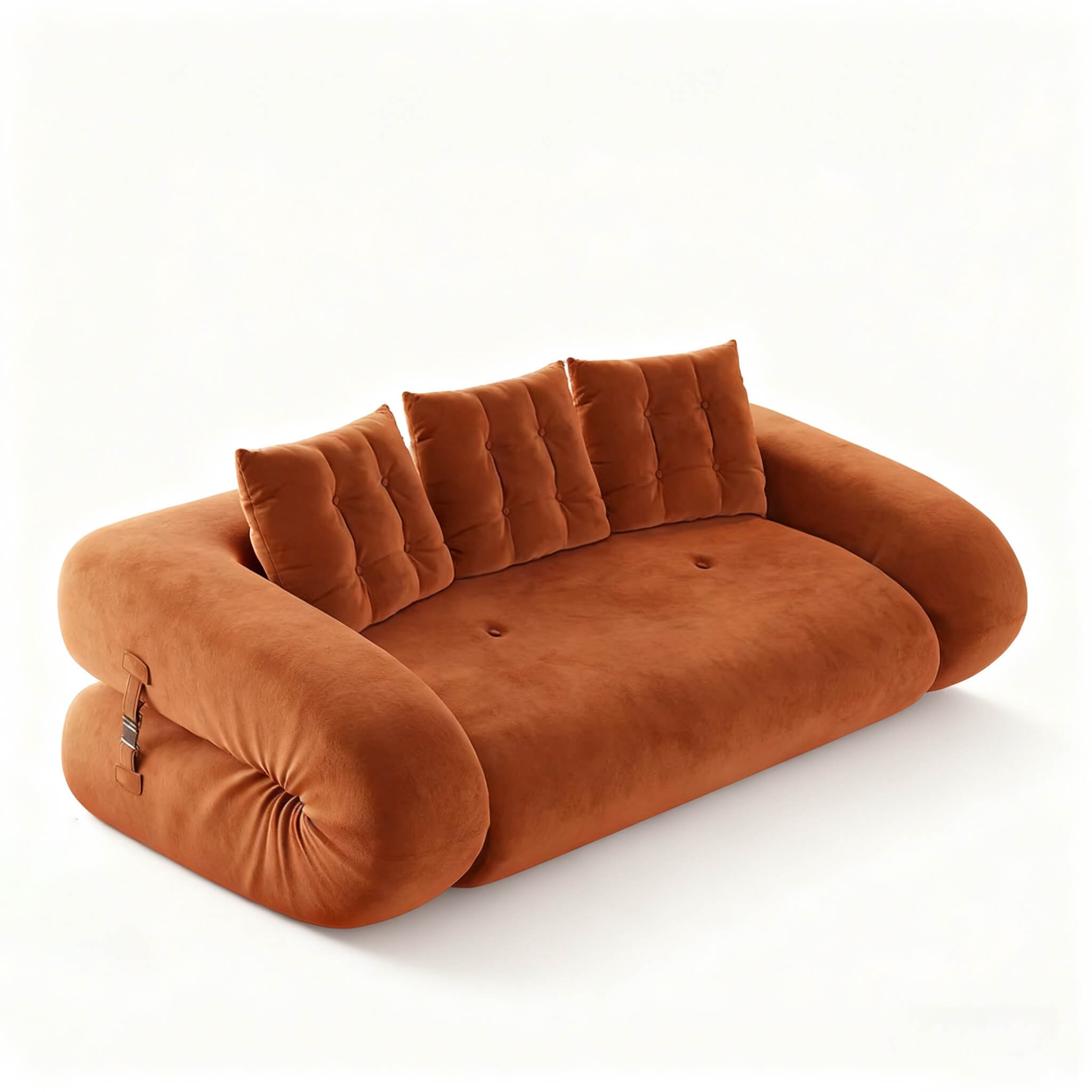 Velvet Modular Boneless Sofa Bed right