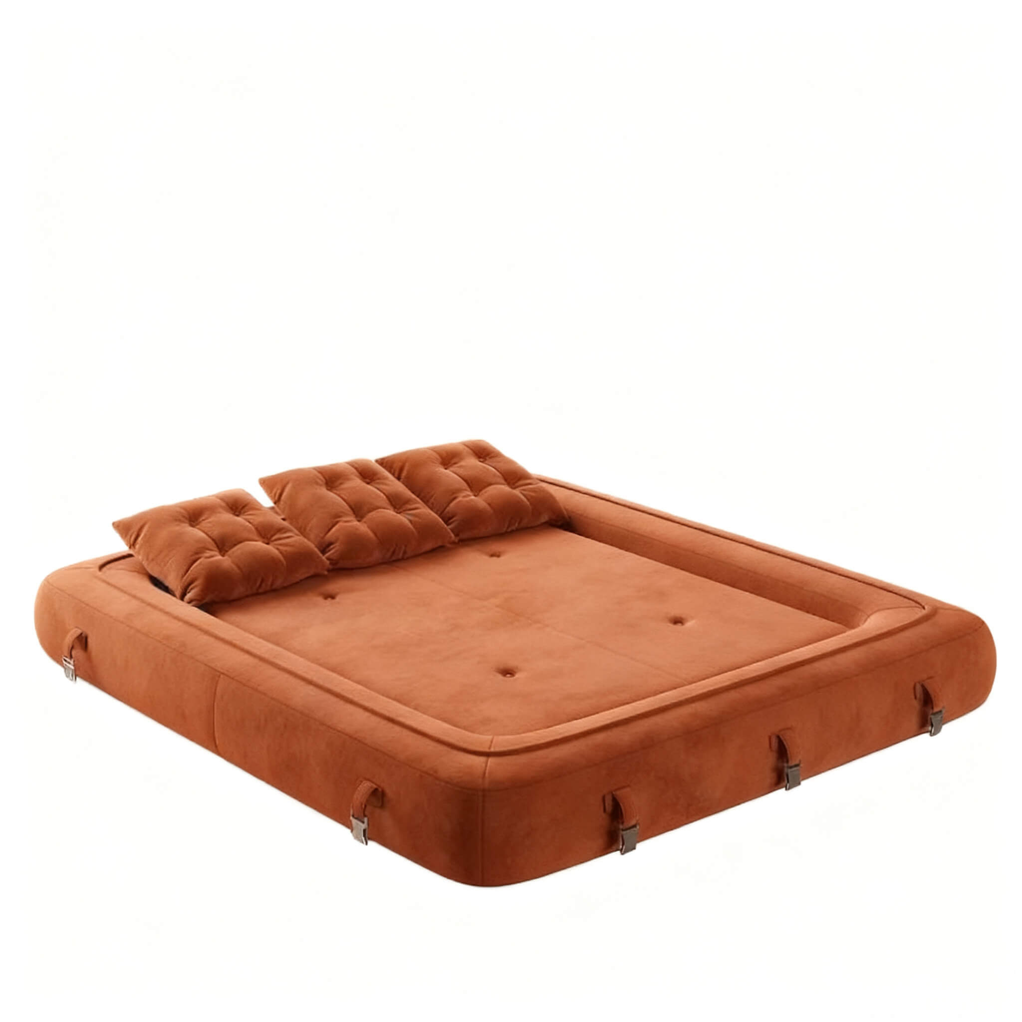 Velvet Modular Boneless Sofa Bed Fully expanded