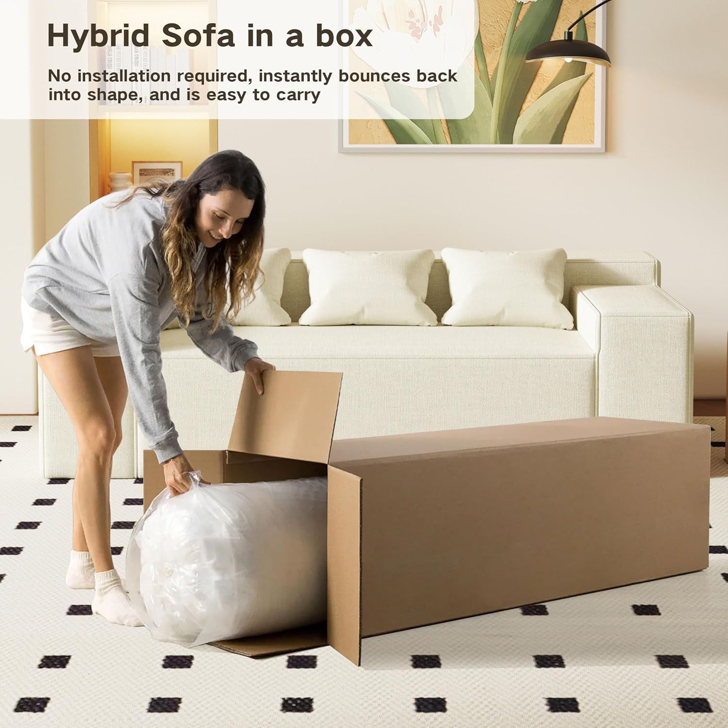 Linen Hybrid Sofa Packaging