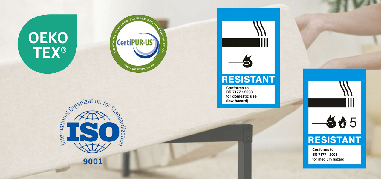 OEKO-TEX®, CertiPUR-US®, and ISO 9001