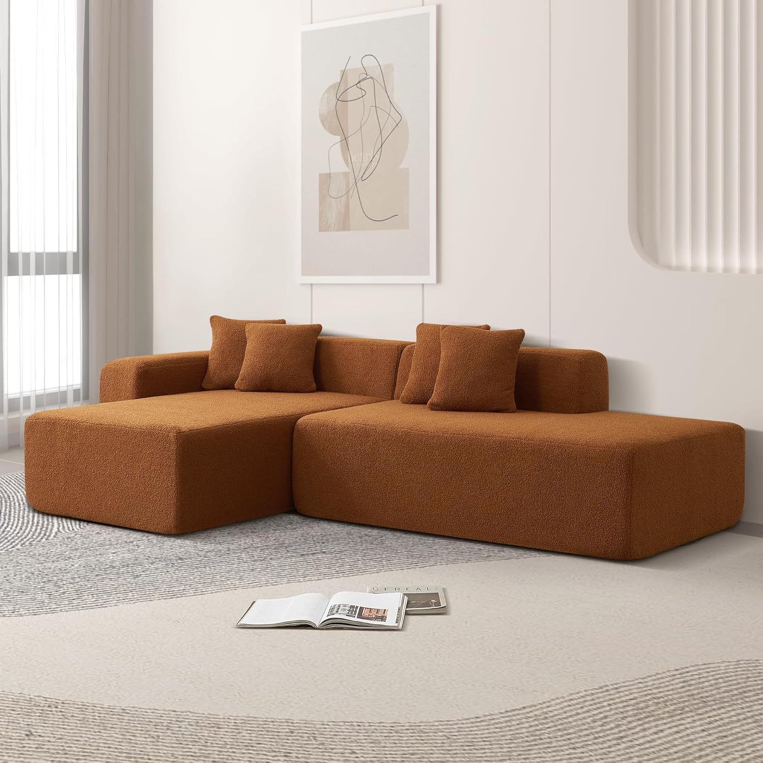 Modern Modular Boucle Sectional Sofa (Pure Foam Series)
