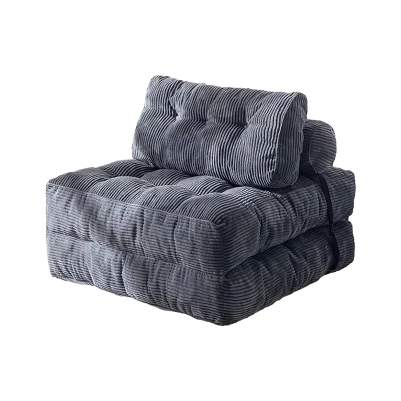 Single seater corduroy folding sofa bed for apartment living