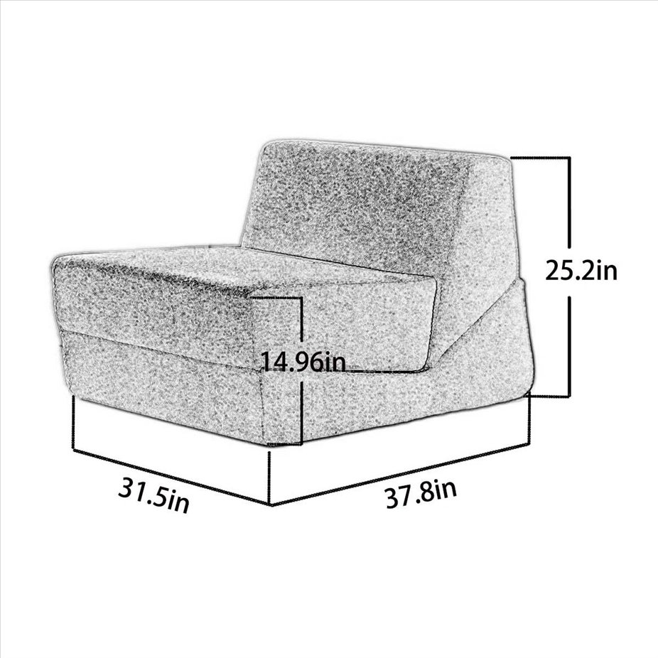 Product dimensions for MX DREAM foam accent chair: 31.5
