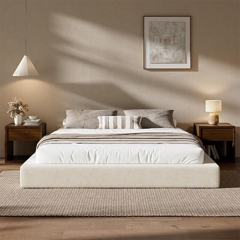 MX DREAM Cloud-Feel Upholstered Platform Bed | Space-Saving