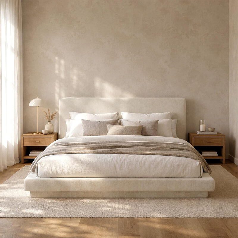 MX DREAM Commercial Grade Upholstered Bed Frame – High-Efficiency Compressed Logistics, Rapid Tool-Free Assembly, Safety-Certified Modern Sleep Solution for Hotels & Projects