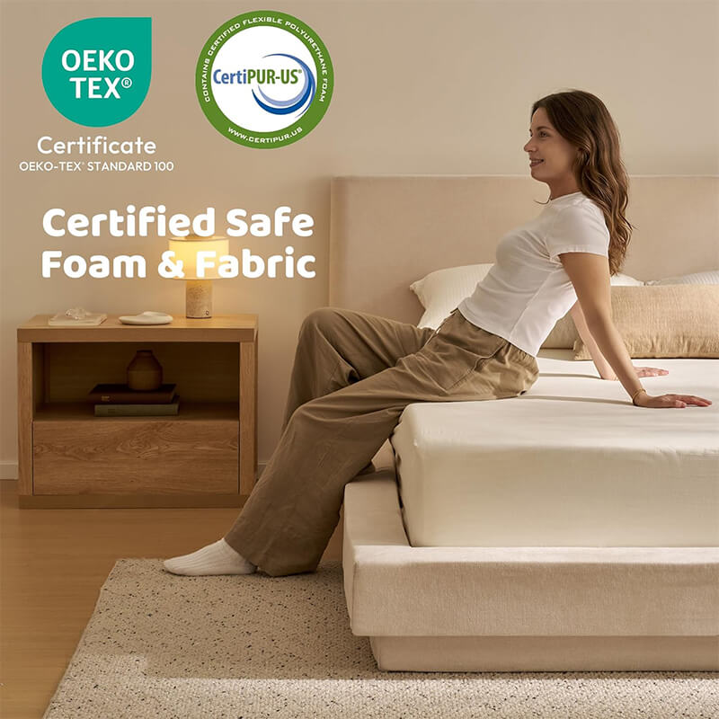 MX DREAM bed frame featuring CertiPUR-US certified foam and OEKO-TEX fabric