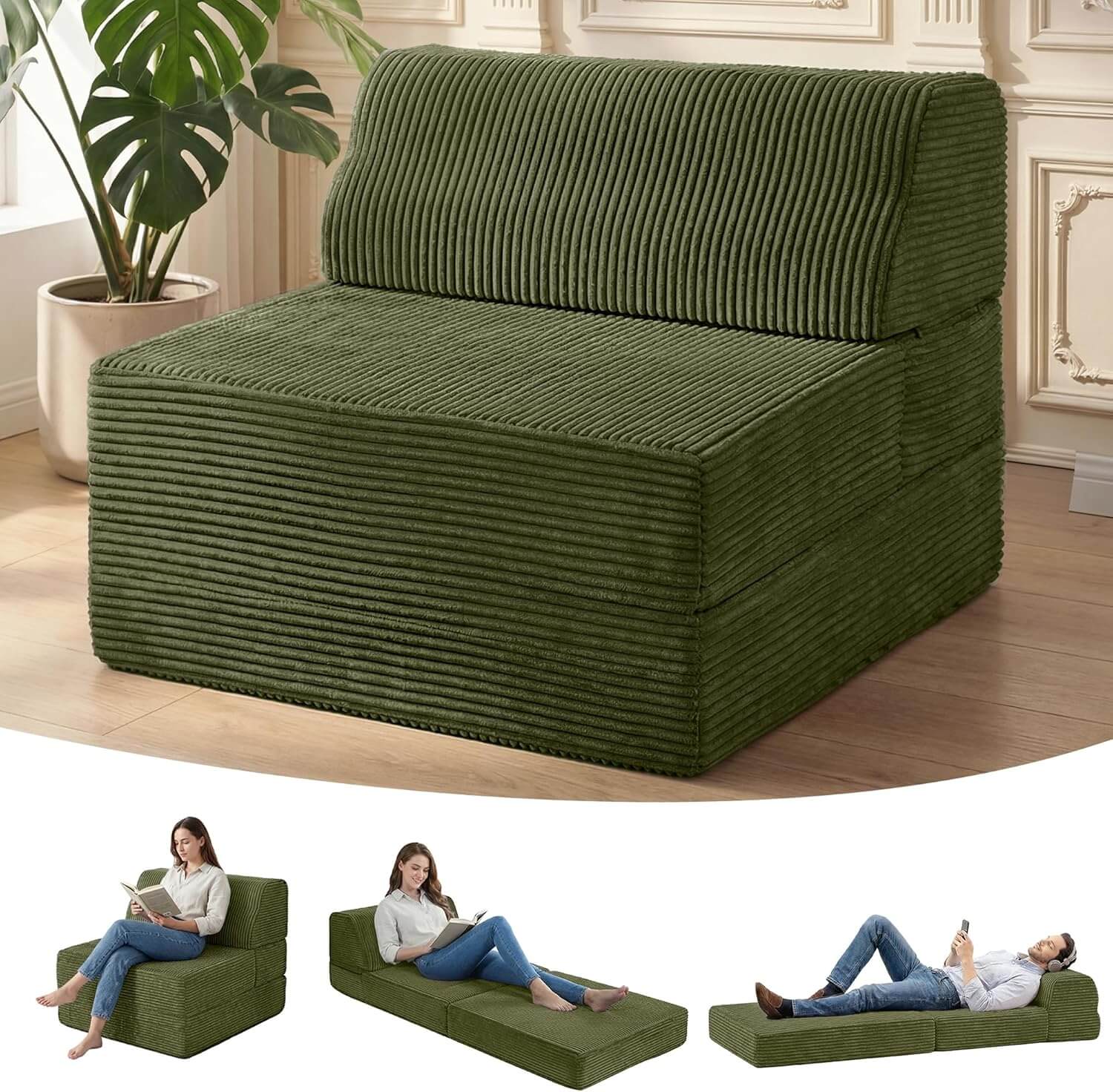 MX DREAM 4-in-1 Foldable Corduroy Sofa Bed | High-Turnover Space-Saving Furniture for Retailers & Commercial Projects