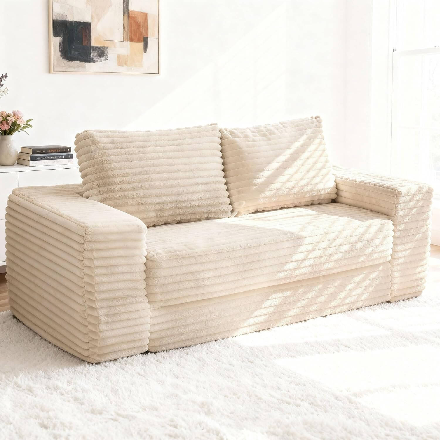MX DREAM 4-in-1 Modular Corduroy Convertible Sofa Bed: Maximize Your Space, Elevate Your Profits